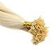 Sunny U Tip Keratin Remy Hair Extensions 16 Inch #60 White Blonde Fusion Hair Extensions Human Hair Nail Tip 50G