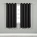 Best Home Fashion Basic Thermal Insulated Blackout Curtains - Antique Bronze Grommet Top - Black - 52