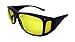 ELLITE HD Night Vision Driving Wraparound Fit Over Prescription EyeGlasses Goggles