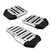 HDE 3 Piece Non Slip Pedal Kit Gas Clutch Brake Cover Pads for Manual Transmission Vehicles (Chrome and Black)