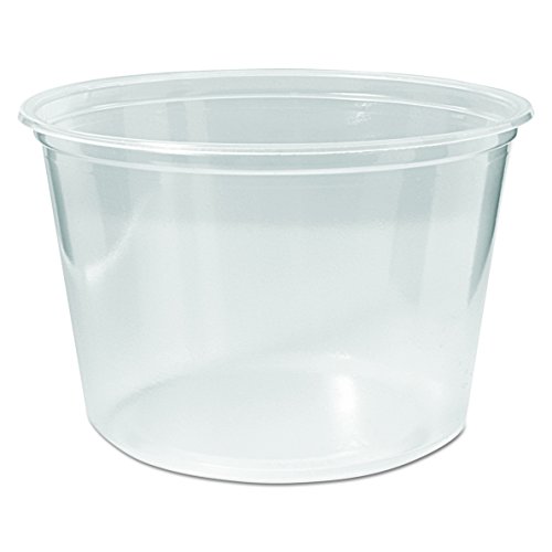 Pro-Kal PK16S-C 16 oz Capacity, 4.6 Top Width x 3.5 Bottom Width x 3 Height, Clear Polypropylene Microwavable Deli Container w/o Lid (Case of 500)