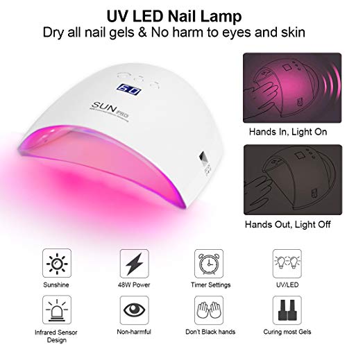 image for AI Girl UV Nail Dryer, 48W UV Nail Lamp With 3 Timer Settings & Sensor