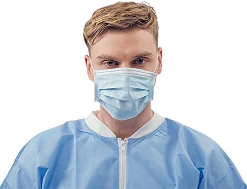 125 PCS Disposable Earloop Face Mask 3 Ply Soft Non Woven Breathable Shield Anti Dust Antiviral Allergy Pollen for Surgical Dental Health (Blue)