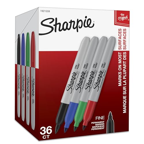 Sharpie Permanent Markers Fine Point Assorted Colors
