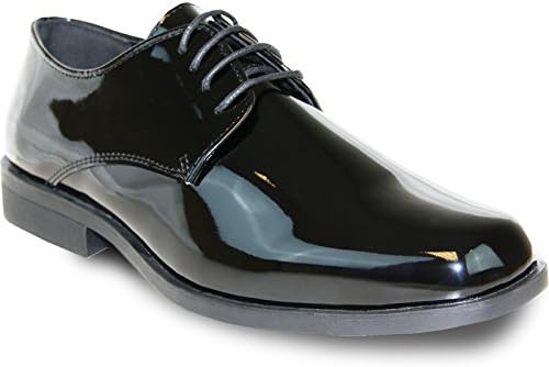 VANGELOMen Dress Shoe TAB and Tux Oxford Formal Tuxedo for Prom Wedding Uniform Medium and Wide Width Black Grey Ivory White Patent