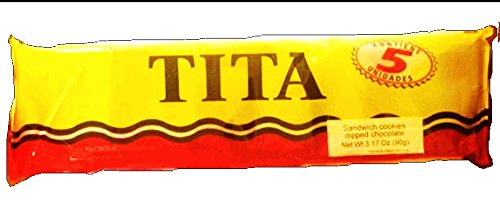Tita Galletitas Dulce Sabor Limon y BaÃ±o de Chocolate (Sandwich Cookies Lemon Flavor Dipped in Chocolate) Package 3.17oz Containig 5 units Argentina