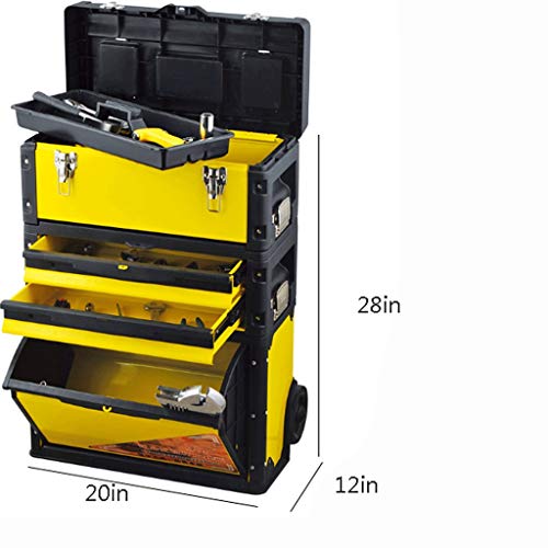 LMJ Werkzeugkasten Trolley Werkzeugkästen for Multifunktionale DREI-Schicht-Kombi-Pull-Rod-Werkzeugkasten mit hoher… – Bild 3