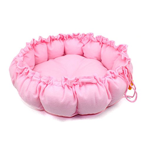 Jackie Pillow Nest Pet Bed Pillow Mat Dog Bed Round Pumpkin Pet Mat Cushion Cattery Kennel for Dog Cat Small Size - Pink