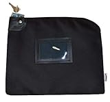 Locking Bank Bag Canvas Keyed Security Black