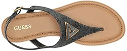 Guess Women's UNALI Sandal, Black 001, 6