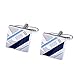 Salutto Mens Simple Series Luxury French Tuxedo Shirt Cufflinks with Gift Box Blue Twill
