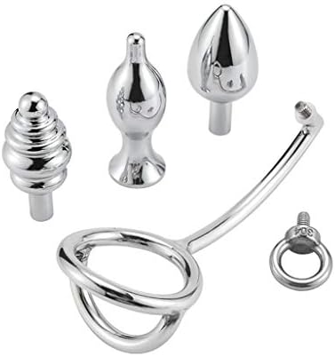 Wandou 1SET Portable Stainless Steel Solid Metal Hook Delay Ring Dual-use Anâl Plùg