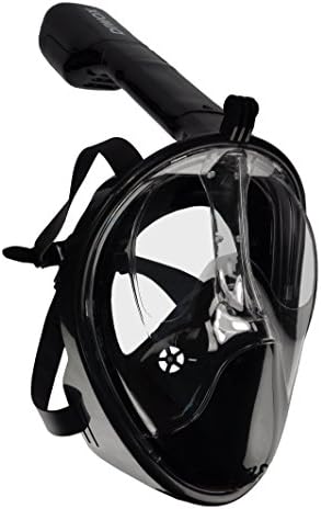 Diwox Panoramic Snorkel Diving Mask View 180° (Black, Large/Extra Large)