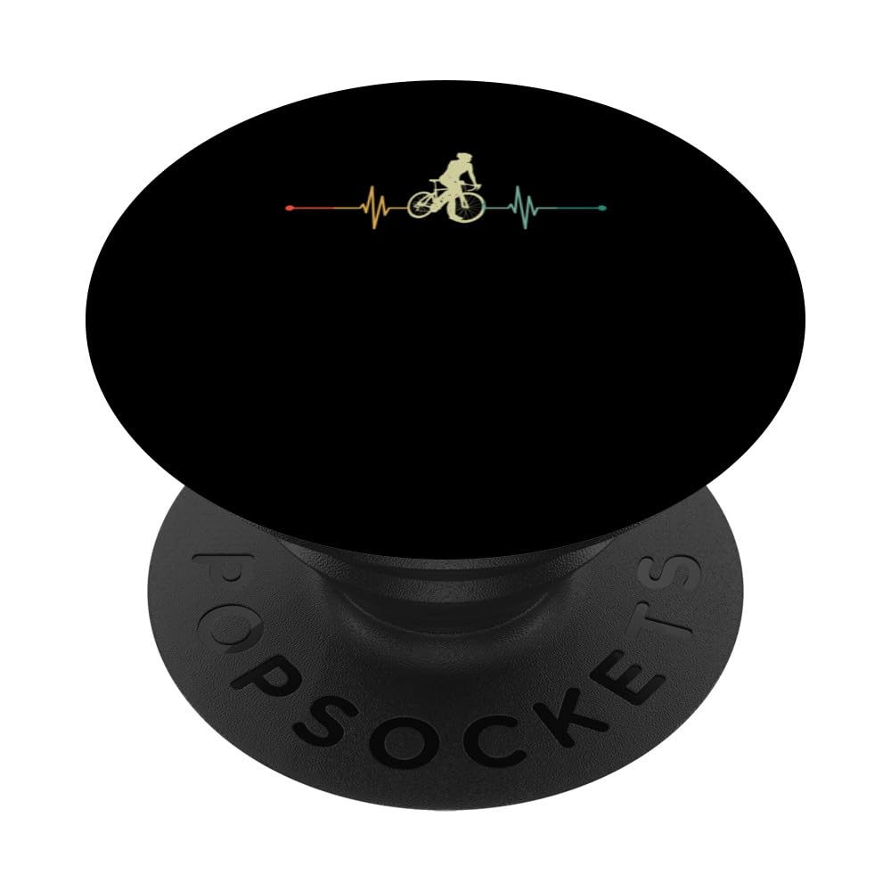 Cycling Heartbeat Bicycle Love Biking Mountain Bike Pulse PopSockets Swappable PopGrip