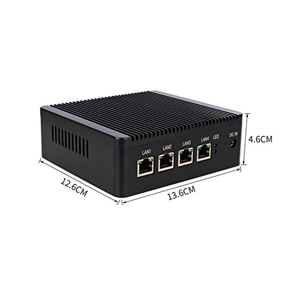 ANDAQI 4 Port, Fanless Firewall Micro Appliance/Mini PC, YC049, Intel Celeron Quad Core J1900, DDR3L 4GB RAM 64GB mSATA…