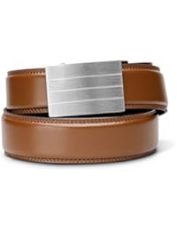 KORE Menâ€™s Full-Grain Leather Track Belts | â€œEvolveâ€ Stainless Steel Buckle (24