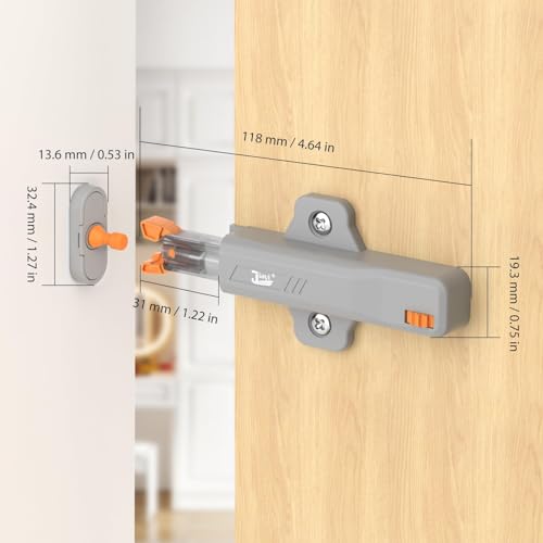 Push to Open Door Latch, Jiayi 6 Pack Heavy Duty Non-Magnetic Push Cabinets Door Pressure Push Hardware 40N Spring Latch Lock, Cabinet Door Closure, Drawer, RV Cabinets