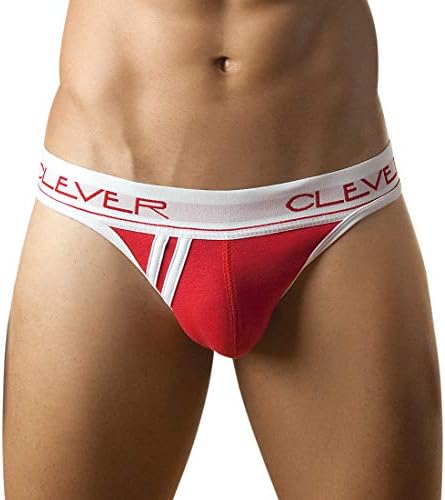 Clever Moda Thong Basic Sporty Men's Underwear, Red.