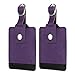 FINTIE 2 Pack Luggage Tags, Leather Name ID Labels with Privacy Cover for Travel Bag Suitcase, Theme - Genuine Leather-Purple