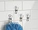 mDesign Suction Storage Clip for Kitchen, Laundry Room, Bathroom (Set of 4) - Clear/Polished Stainless Steel