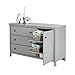 South Shore Convertible Changing Table with Storage Drawers and Removable Changing Station, Soft Gray