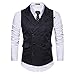 Cloudstyle Mens Pinstripe Vest Slim Fit Formal Dress Vest Double-Breasted Business Vest Black