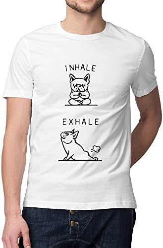 Mobicture Printed T-Shirt for Men | I Nhale Exhale Funny Quote T-Shirt | Half Sleeve T-Shirt | Round Neck T Shirt | 100% Cotton T-Shirt