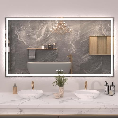Snowdool LED Bathroom Mirror Dimmable Anti-Fog 72"x40