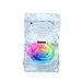 DeFancy Handmade Preserved Rose with Acrylic Crystal Ring Box for Proposal Engagement (Rainbow)