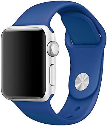 Apple Watch Band, Weaoren Soft Silicone Replacement with Stainless Steel Pin Sport Band for 42mm Apple iWatch M/L ( Royal Blue )
