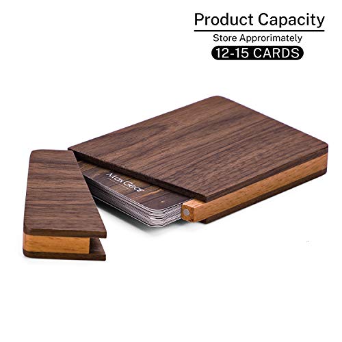maxgear business card holder wood business card holders, business card case name card holder for men pocket card holder with magnetic closure, walnut beech pricepulse maxgear business card holder