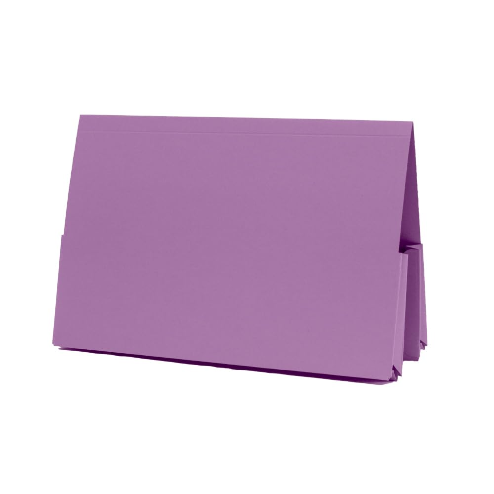 Exacompta - Ref 214-MVEZ - Guildhall - Double Pocket Legal Wallet, 250 x 355mm, 315gsm Premium Heavyweight Manilla, Holds A4 & Foolscap Documents - Mauve, Pack of 25