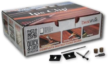 DeckWise Ipe Clip - Extreme KD Fastener System - 1/4" Spacing - Black Clips - for Kiln Dried Decking - 175 pcs for 100 Sq. Ft. of Decking - (Includes 8 x 2" Stainless Steel Screws)