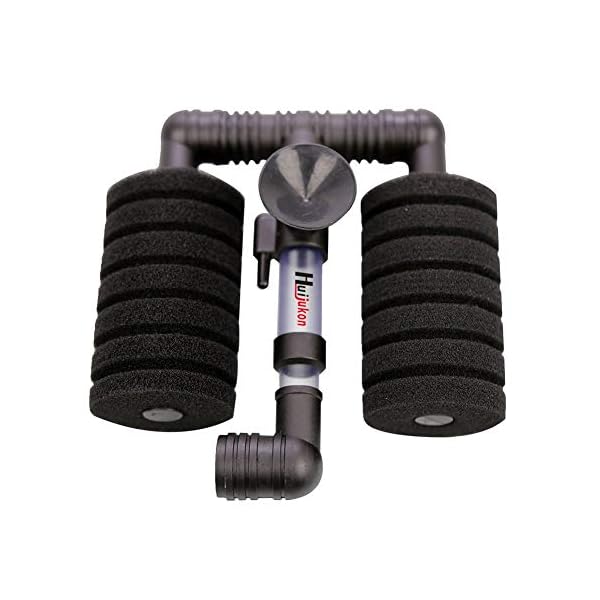 Huijukon, pompa ad aria per acquario con filtri a spugna, dimensioni del serbatoio fino a 133 litri Huijukon Huijukon, pompa ad aria per acquario con filtri a spugna, dimensioni del serbatoio fino a 133 litri