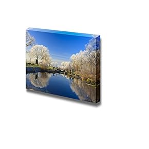 Canvas Prints Wall Art - A Classical Winter Landscape on a Beautiful Day in Holland | Modern Wall Decor/Home Decoration Stretched Gallery Canvas Wrap Giclee Print. Ready to Hang - 12" x 18"
