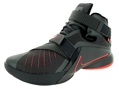Nike Men's Lebron Soldier IX PRM Dark Grey/Dark Grey/Blk/Ht Lv Basketball Shoe 10 Men US
