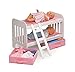 Badger Basket Doll Bunk Bed with Ladder & Storage Baskets (fits American Girl Dolls), Pink/White