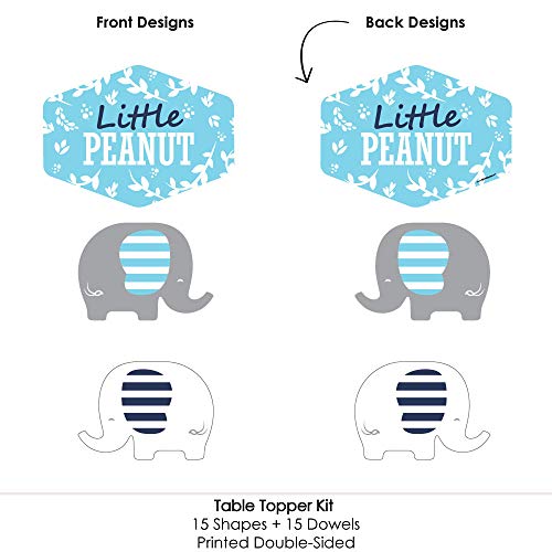 3 Blue+Elephant+Birthday+Centerpiece+Toppers