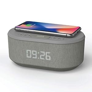 Radiowekker Wekker Digitaal voor Draadloze Oplader, Wekkerradio Digitale met Bluetooth, USB-oplader, Dimbaar LED Display…