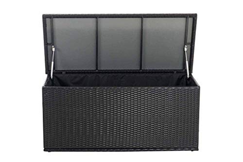 CLP Poly-Rattan Auflagenbox Comfy I 320 oder 785 Liter I Für Gartenpolster I Wasserdicht, Farbe:schwarz, Größe:125 cm – Bild 3
