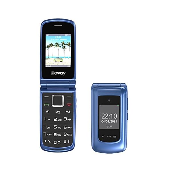 Uleway-Big-Button-Mobile-Phone-for-Elderly-Unlocked-Senior-Mobile-Phone-Easy-to-Use-Pay-as-You-Go-Flip-Phone-with-SOS-Emergency-Button-Loud-Speaker-24-177-Dual-Screen Uleway Unlocked Flip Phone Sim Free, Big Button Mobile Phone for Elderly Easy to Use Pay as You Go Basic Mobile Phone…