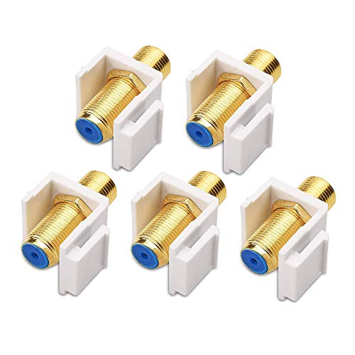 MicVista CN04 Gold-Plated RG6 Keystone Jack (Coaxial Keystone Jack) Insert (5 Pack)