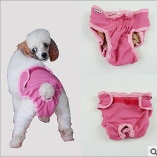 Fashion Shop Max Diaper Dog Sanitary Pantie with Valco Closure For Eliminates 4colors 5sizes (pink, S(25-35CM))