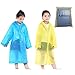 2Pack Children Rain Ponchos,Portable Reusable Raincoat for Boys and Girls Ages 6-12