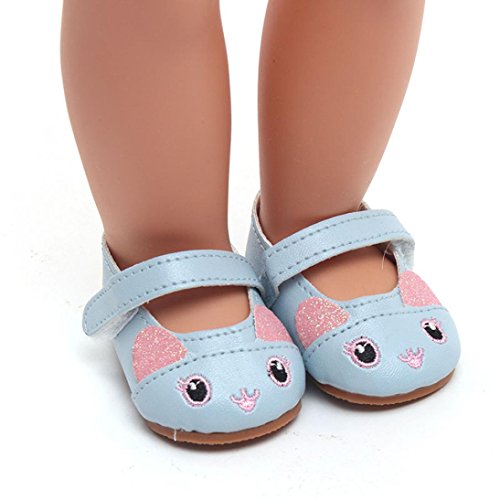 Â®GBSELL Cute Dress Shoes Clothes and Accessories for 18 inch American Girl Doll (Blue)