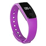 Zomtop ID107 Bluetooth 4.0 Smart Bracelet smart band Heart Rate Monitor Wristband Fitness Tracker for Android iOS Smartphone(purple)
