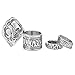 SUNSCSC Vintage Retro Silver Elephant Joint Knuckle Nail Rings Set of 4 Rings
