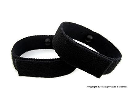Akupressur gegen Übelkeit Armbänder (Paar) Schwarz (mittlere/durchschnittliche Erwachsene)