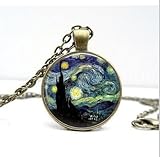 Starry Night Pendant, Starry Night Necklace, Vincent van Gogh Pendant