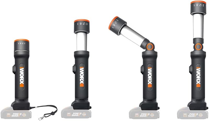 WX027.9 Lampada LED 4-in-1, 20 V, senza batteria e caricabatterie